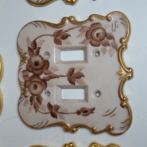 Outlet And Light Switch Handpainted And Gilding Covers - Picture 4 of 17